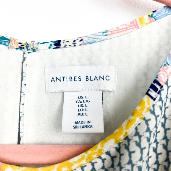 Antibes Blanc Blue Yellow & White Patterned Tank Top - Picture 2 of 9